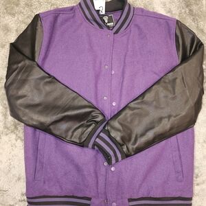 Men's Purple and Black Bomber‎ Jacket
